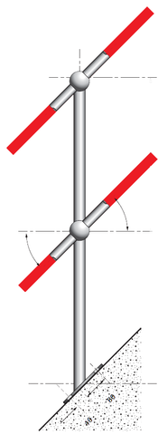 35 ANGLE TOP MOUNT STANCHION